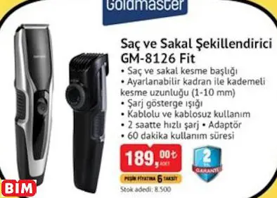 GOLDMASTER SAÇ VE SAKAL ŞEKİLLENDİRİCİ GM-8126 FİT